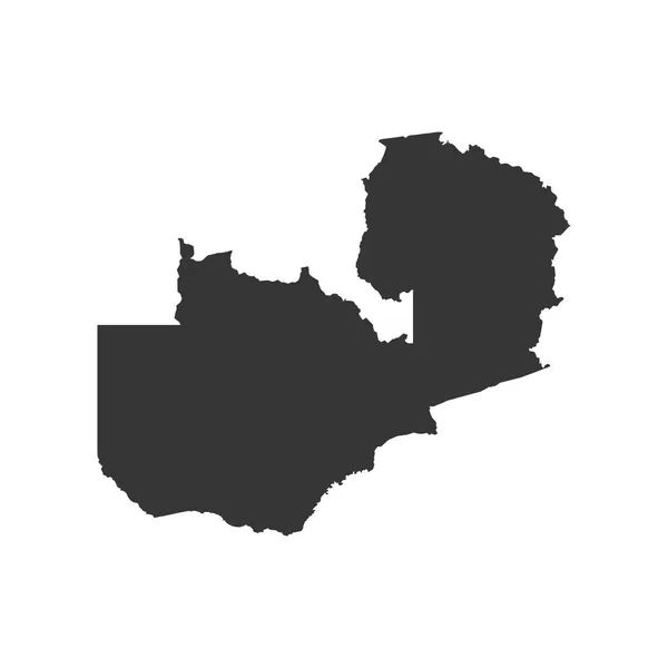 Zambiya Cumhuriyeti harita siluet