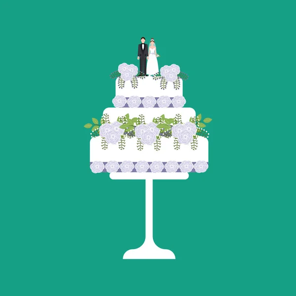 Svatební dort ilustrace — Stockový vektor