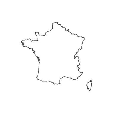Fransa harita siluet