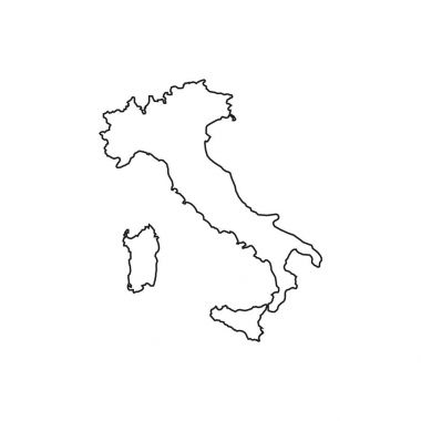İtalya harita siluet