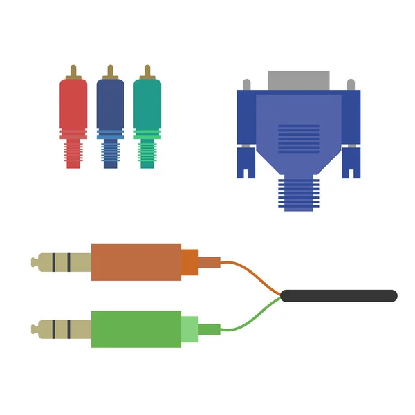 Cable componente aux vga — Archivo Imágenes Vectoriales