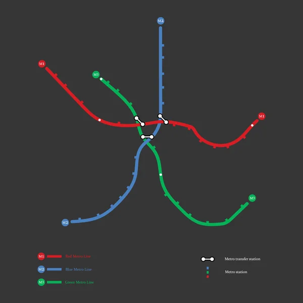 Metro map illustration — Stock Vector