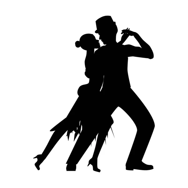 Arjantin tango siluet — Stok Vektör