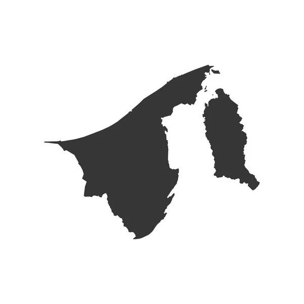 Μπρουνέι χάρτη σιλουέτα — Διανυσματικό Αρχείο