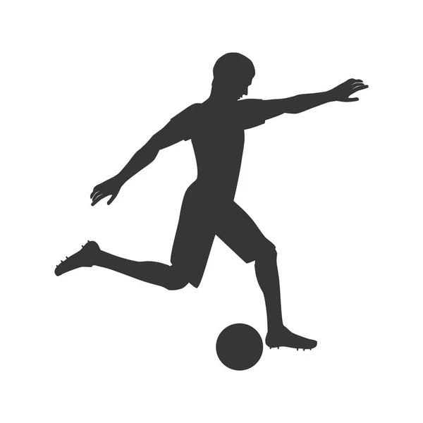 Σιλουέτα παίκτης ποδοσφαίρου — Διανυσματικό Αρχείο