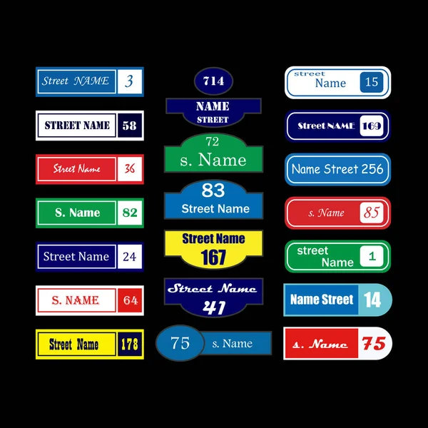 Street name signs Royalty Free Stock Vectors