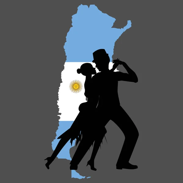Argentine carte et tango — Image vectorielle