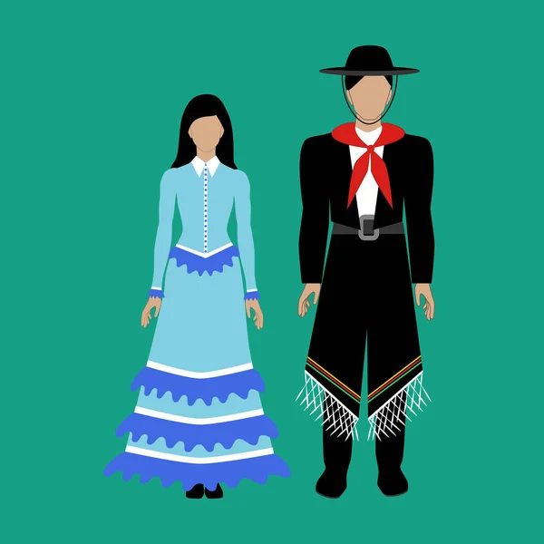 Costume national argentin Gaucho — Image vectorielle