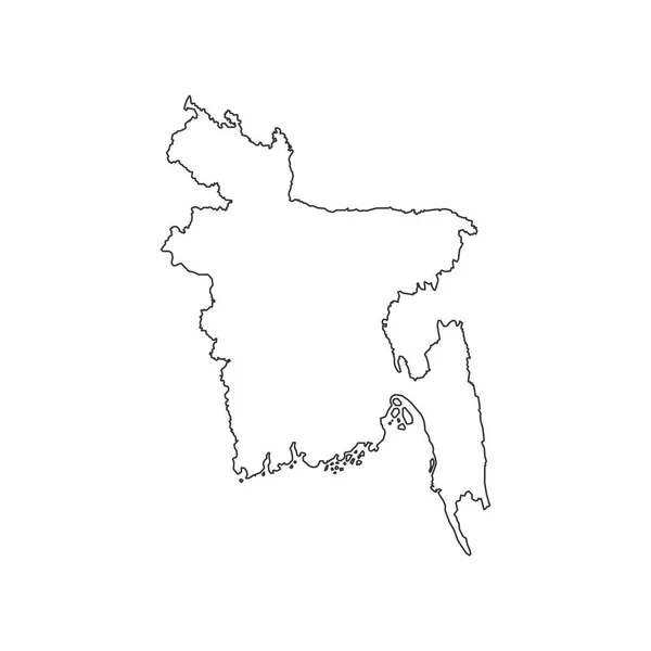Bangladesh Karte Silhouette — Stockvektor
