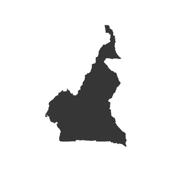 Cameroun carte silhouette — Image vectorielle