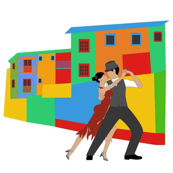 La Boca och tango — Stock vektor