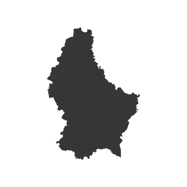 Lussemburgo mappa silhouette — Vettoriale Stock