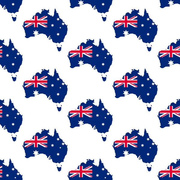 Australia map and flag pattern — Stock Vector