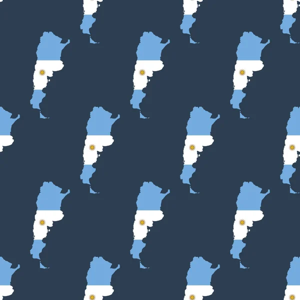 Arjantin harita bayrak desenli — Stok Vektör
