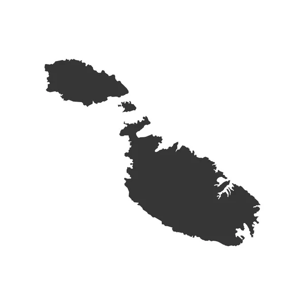 Malta Karte Silhouette — Stockvektor