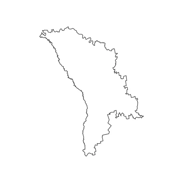 Moldawien Karte Silhouette — Stockvektor