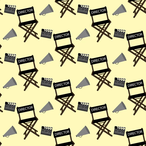 Film director spullen patroon — Stockvector