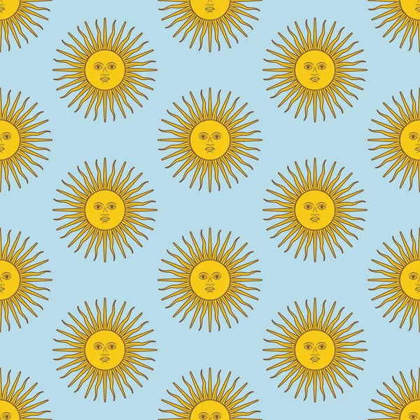 Sun seamless pattern — Stock Vector