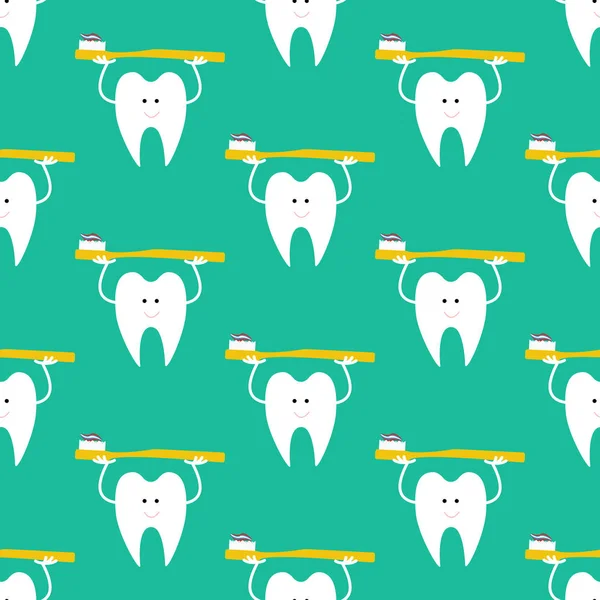 Ząb z wzorem szczoteczka do zębów — Wektor stockowy