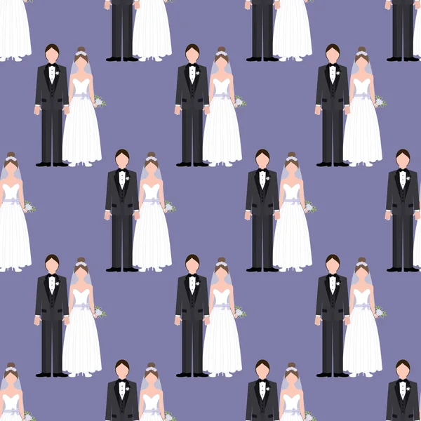 Bröllop par mönster — Stock vektor