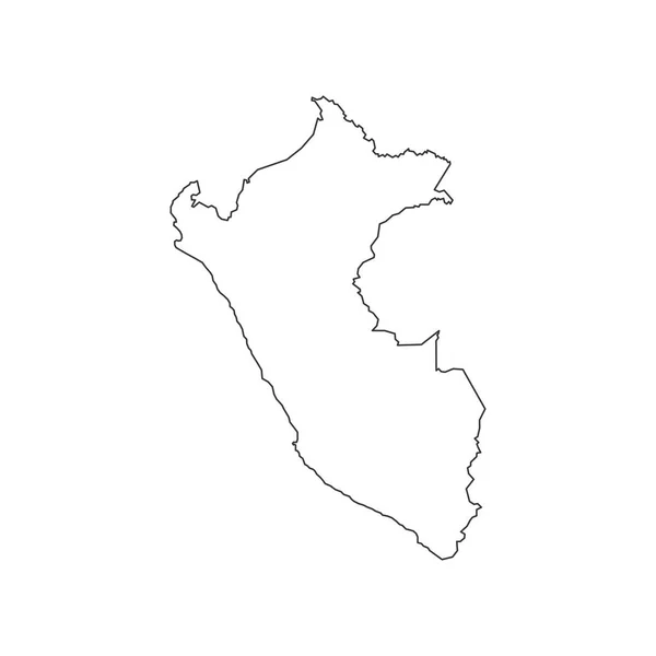 Peru kaart silhouet — Stockvector