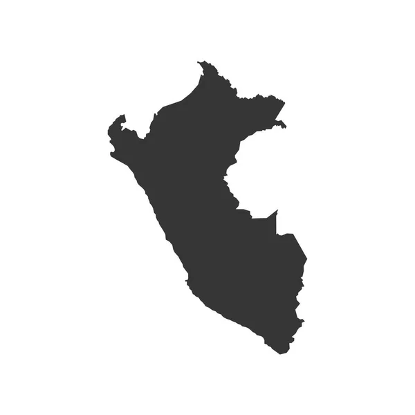 Pérou carte silhouette — Image vectorielle