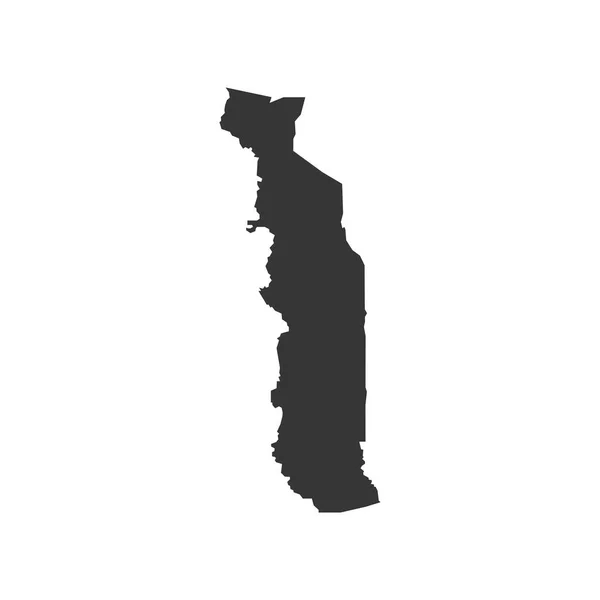 Togo Karte Silhouette — Stockvektor