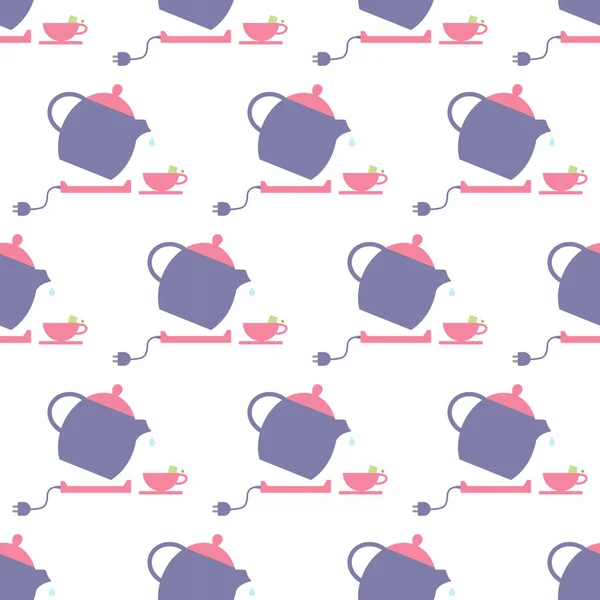 紅茶ポット パターン — ストックベクタ