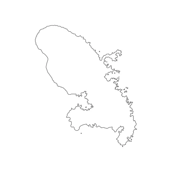 马提尼克岛地图轮廓 — 图库矢量图片
