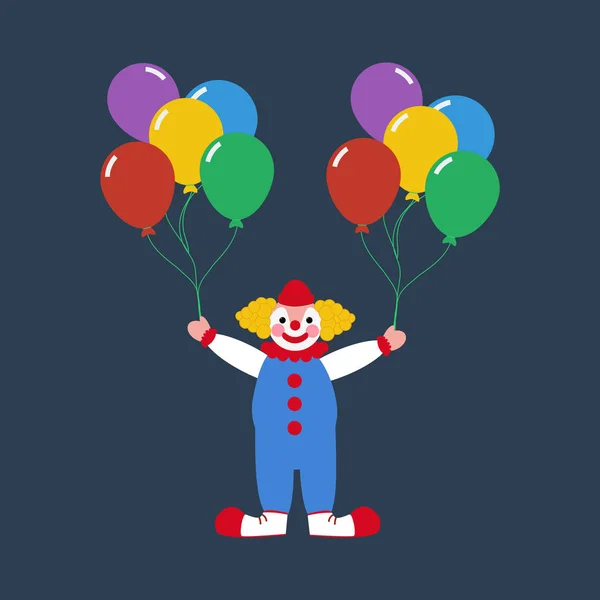 Цирк клоун с воздушными шарами — стоковый вектор