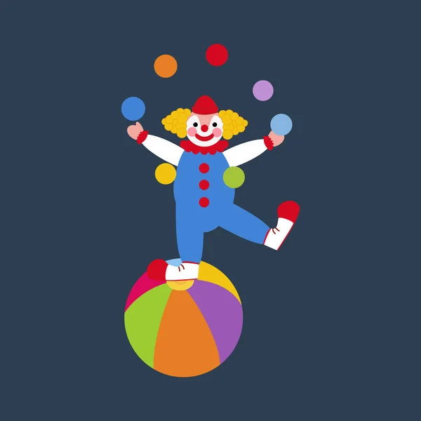 Clown giocoliere illustrazione — Vettoriale Stock