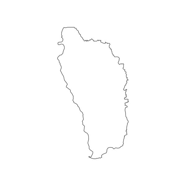 ドミニカ国の地図シルエット — ストックベクタ