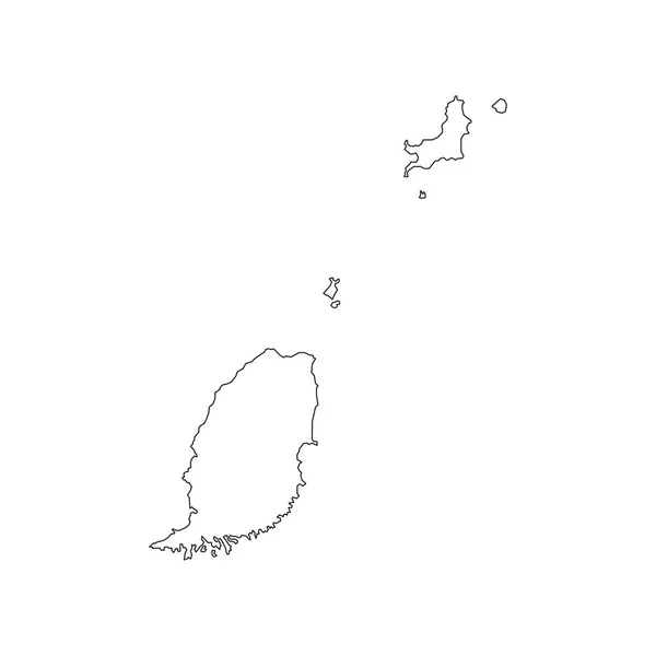 グレナダの地図シルエット — ストックベクタ