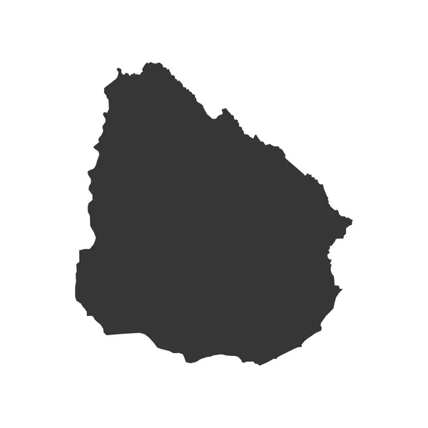 Uruguay mappa silhouette — Vettoriale Stock