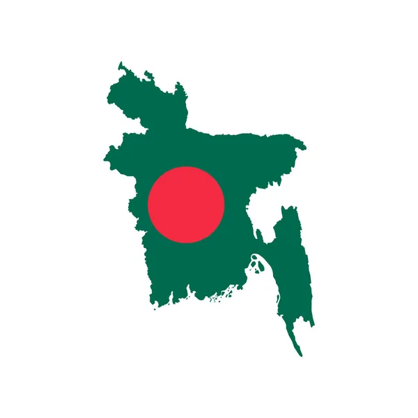 Bangladesh mapa e bandeira —  Vetores de Stock