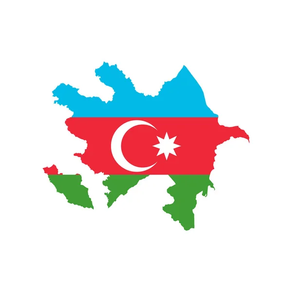 stock vector Azerbaijan map and flag
