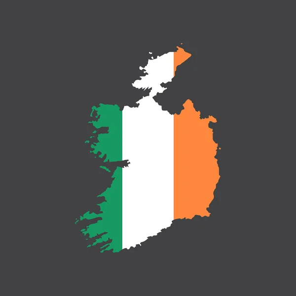 爱尔兰国旗和地图 — 图库矢量图片