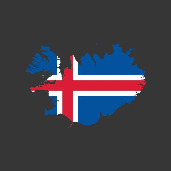 Bandera y mapa de Islandia — Archivo Imágenes Vectoriales