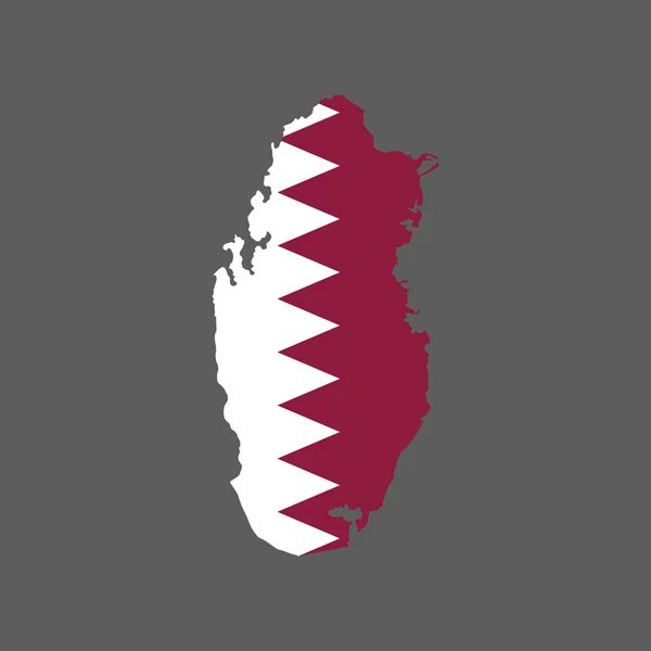 Qatar Karte Silhouette — Stockvektor