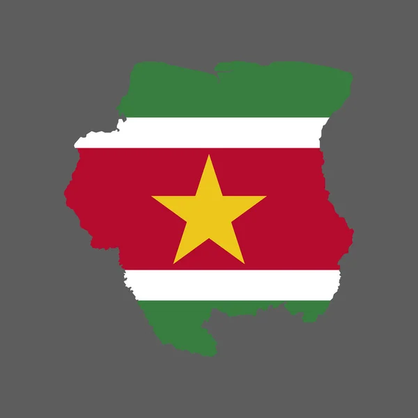 Bandera y mapa de Surinam — Vector de stock