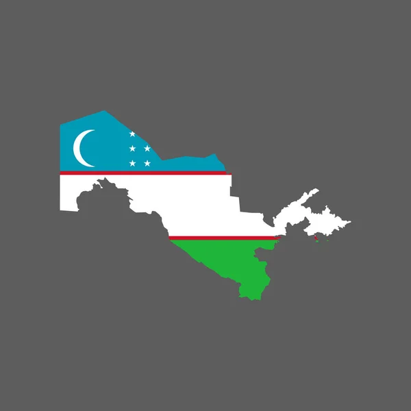 Usbekistan Flagge und Karte — Stockvektor