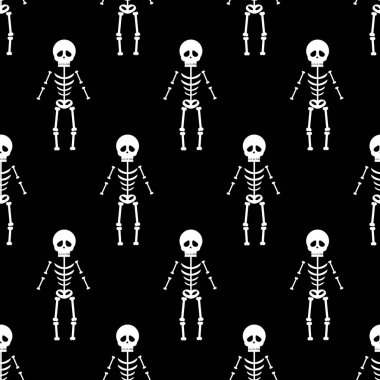 İskelet Cadılar Bayramı desen