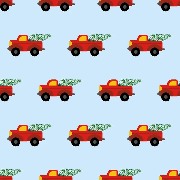 Ağaç desenli kırmızı araba