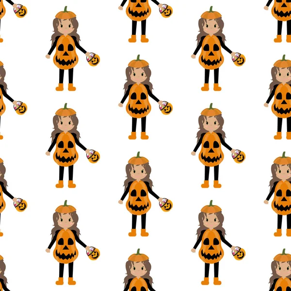 Modèle de costume d'Halloween citrouille — Image vectorielle