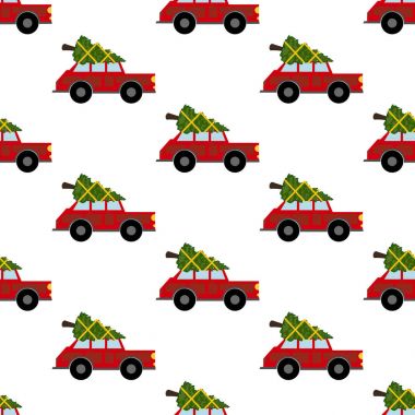 Noel ağacı deseni ile araba