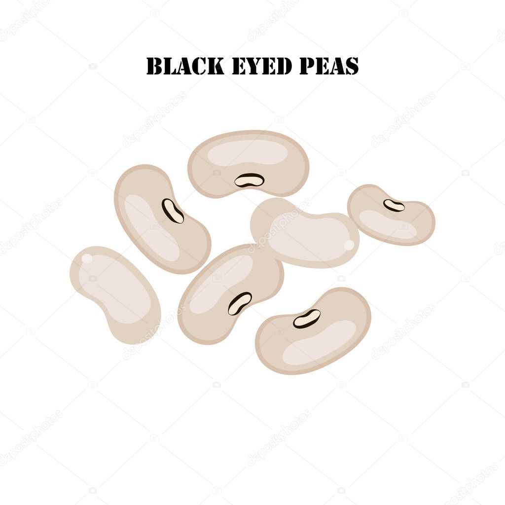 Black eyed peas illustration on the white background. Vector illustration