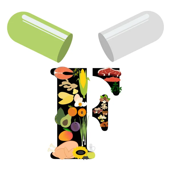 Vitamin Illustration Auf Weißem Hintergrund Vektorillustration — Stockvektor