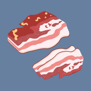 Mavi arka planda pastırma vektör çizimi. Vektör illüstrasyonu