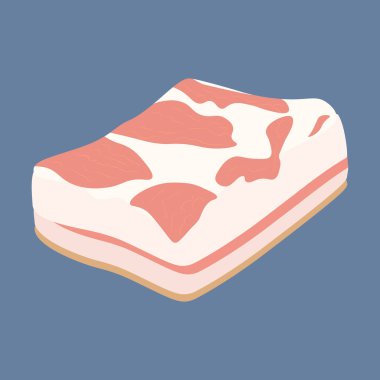 Mavi arkaplanda domuz yağı vektör çizimi. Vektör illüstrasyonu