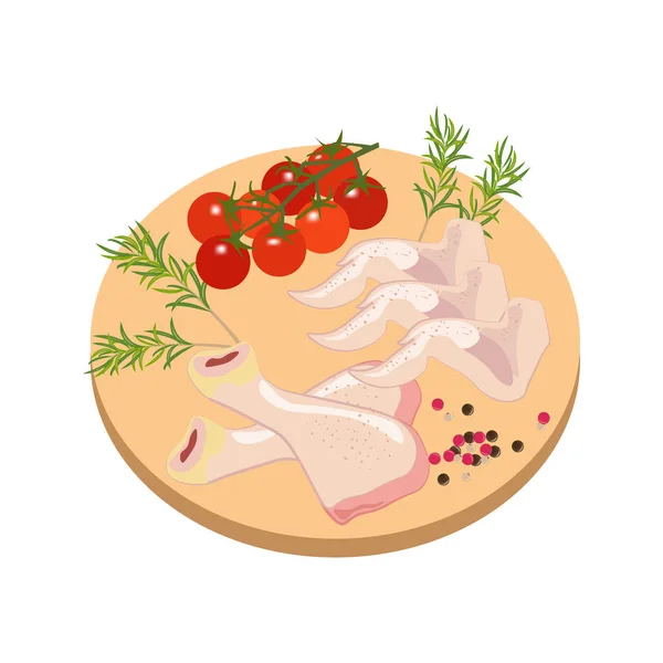 Bacchetta Pollo Illustrazione Delle Ali Sullo Sfondo Bianco Illustrazione Vettoriale — Vettoriale Stock